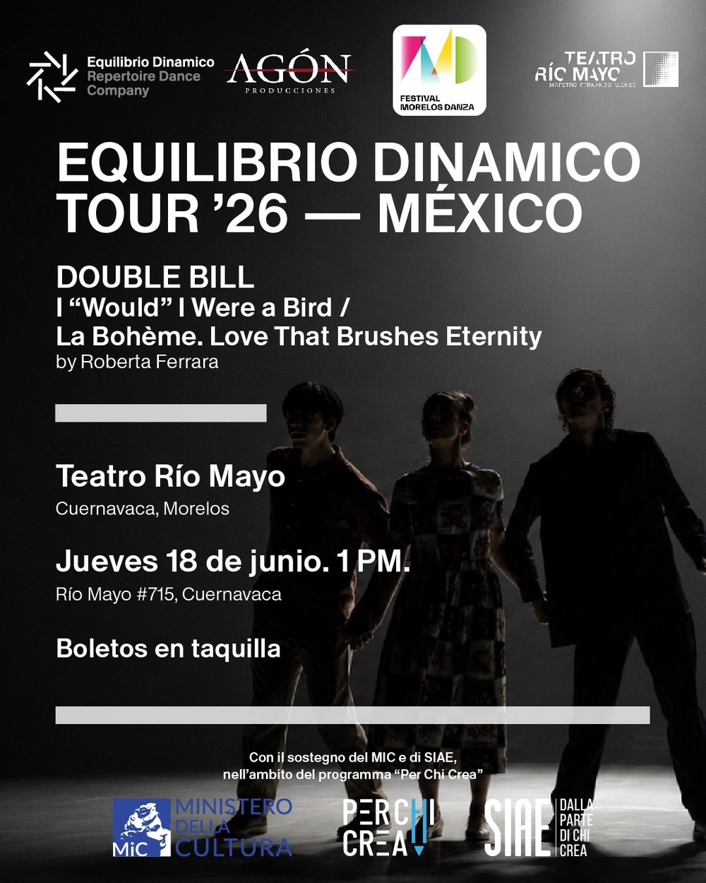 Equilibrio Dinamico Tour '26 — México, en colaboración con Festival Morelos Danza